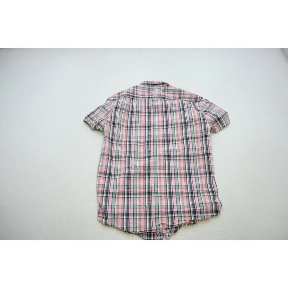 J Crew Flex Wash Dress Shirt Slim Casual Button Up Short Sleeve Mens Sz Small‎